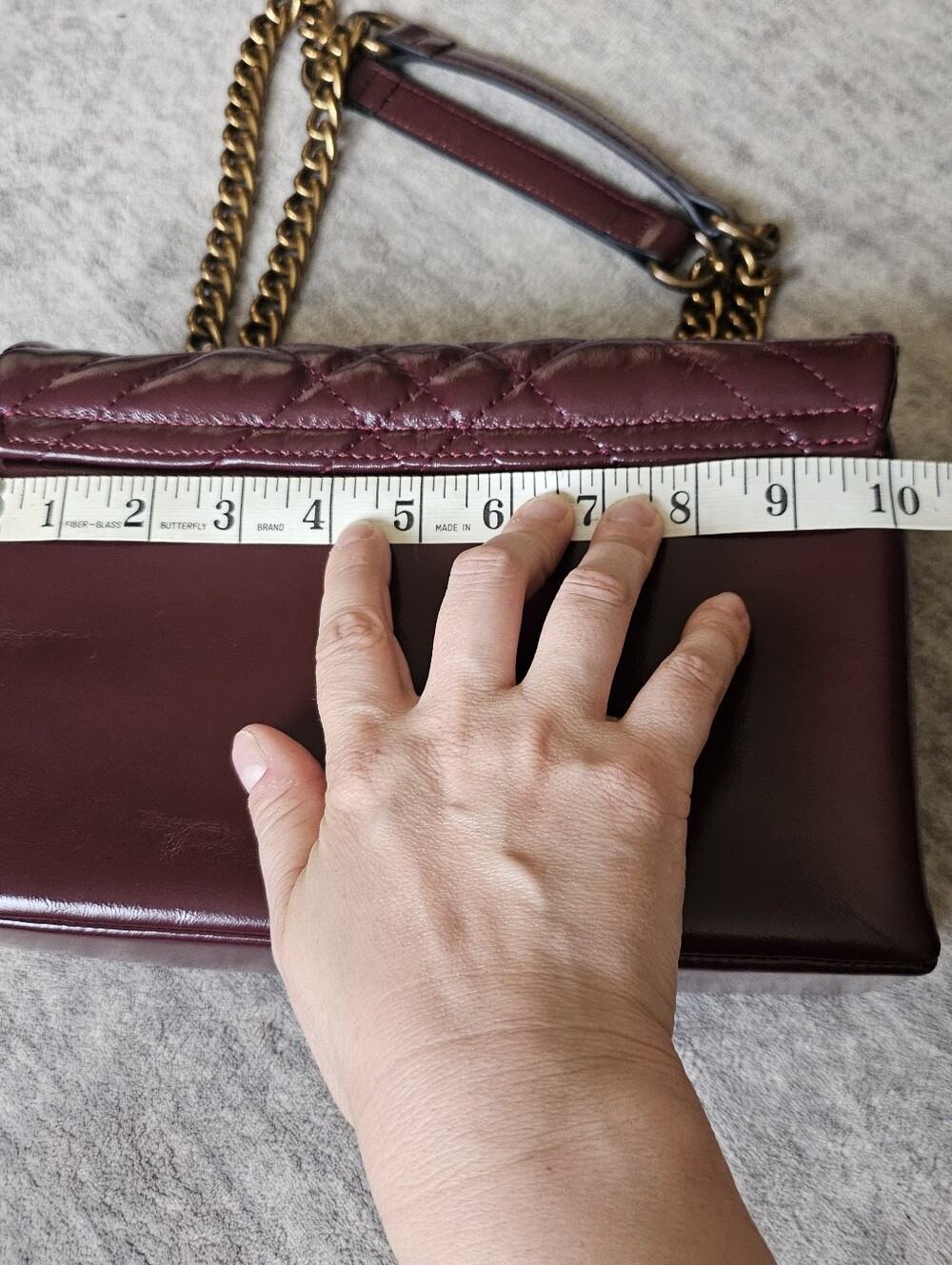 Kurt Geiger London Brixton Quilted Burgundy Leather Bag - Picture 4 of 12